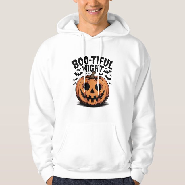 Goofy Jack-O’ Lantern Pumpkin Face Art Hoodie (Vorderseite)