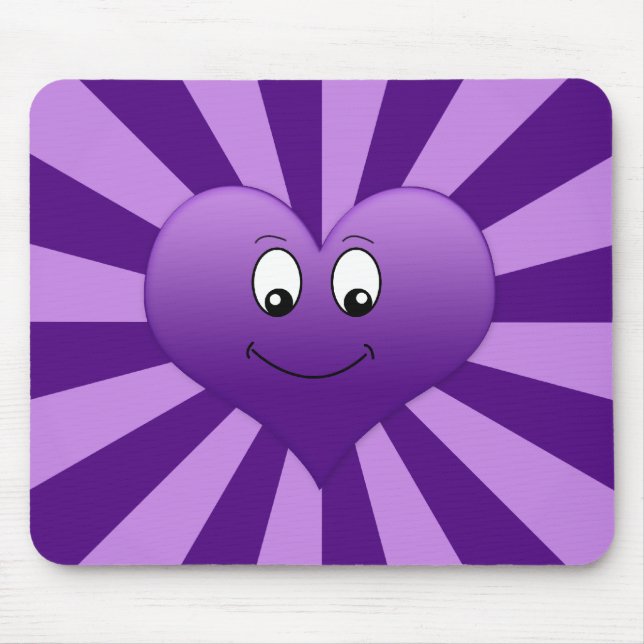 Goofy lila Herz Mousepad (Vorne)