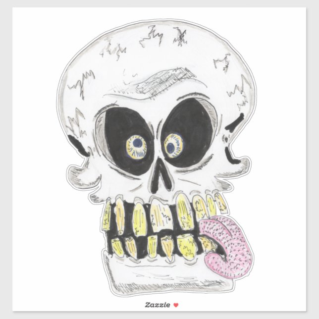goofy skull skeleton face aufkleber (Blatt)