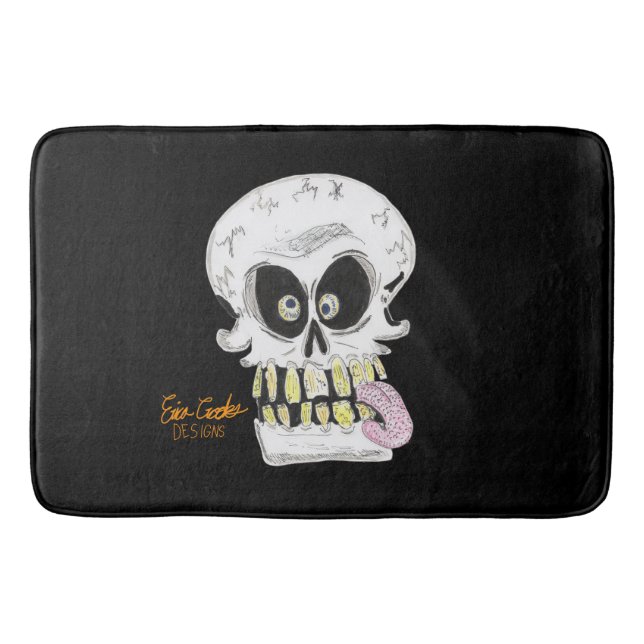goofy skull skeleton face badematte (Vorderseite)