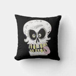 goofy skull skeleton face kissen