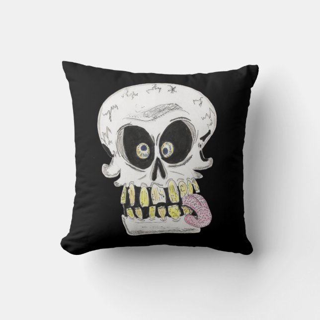 goofy skull skeleton face kissen (Vorderseite)