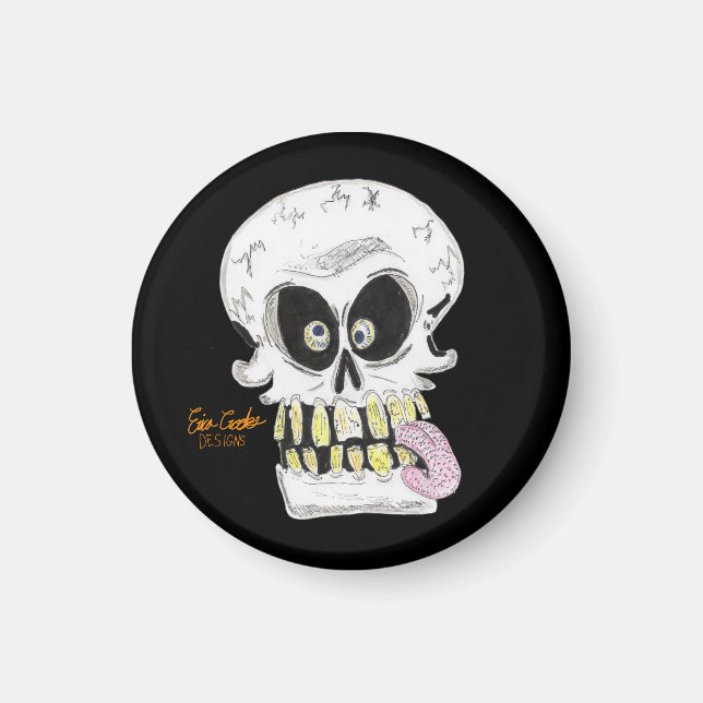 goofy skull skeleton face magnet (Vorne)