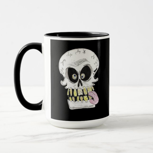 goofy skull skeleton face tasse (Links)