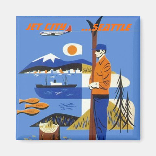 GOOGIE JET CITY SOUVENIR MAGNET SEATTLE WASHINGTON (Vorne)