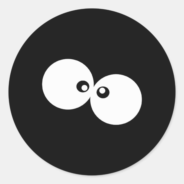 Google Augen, Funny Eyes, Schwarz und Weiß Runder Aufkleber (Vorderseite)