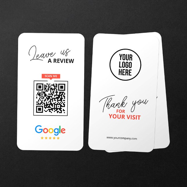 Google Bewerte uns QR-Code Geschäft Danke Visitenkarte (Von Creator hochgeladen)
