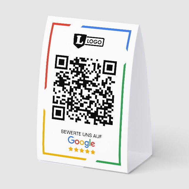 Google Bewertung mit QR-Code  Tischaufsteller (Vorderseite)