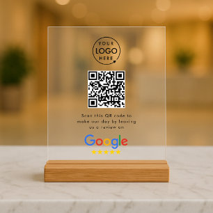 Google Bewertungen Acryl-Schild   QR-Code-Tischsch Acrylschild