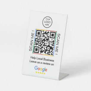 Google-Bewertungen Business Feedback QR Code Ped Sockelschild
