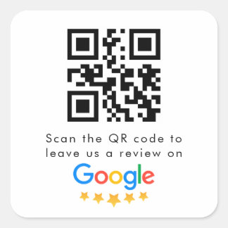 Google-Bewertungen | Business Review Link QR Code Quadratischer Aufkleber