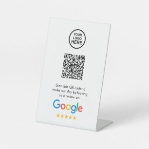 Google-Bewertungen   Business Review Link QR Code Sockelschild
