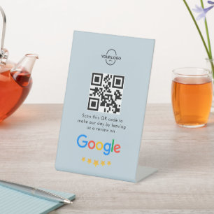 Google-Bewertungen Business Review Link QR Code Sockelschild