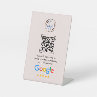 Google-Bewertungen | Business Review Link QR Code  Sockelschild