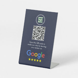 Google-Bewertungen Business Review Link QR Code Sockelschild