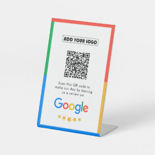 Google-Bewertungen Business Review Link QR Code Sockelschild
