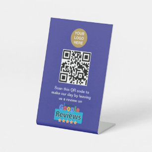 Google-Bewertungen Business Review Link QR Code Sockelschild