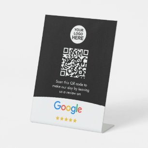 Google-Bewertungen   Business Review Link QR Code Sockelschild