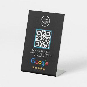 Google-Bewertungen   Business Review Link QR Code Sockelschild