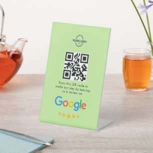 Google-Bewertungen Business Review Link QR Code Sockelschild