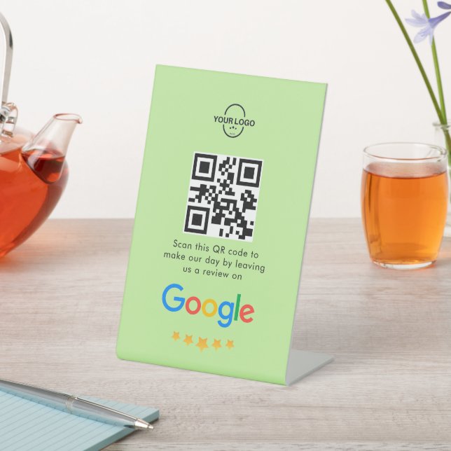 Google-Bewertungen | Business Review Link QR Code Sockelschild (In SItu)