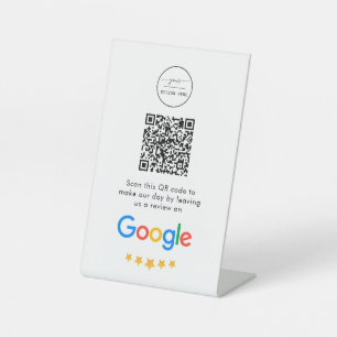 Google-Bewertungen Business Review Link QR Code Sockelschild