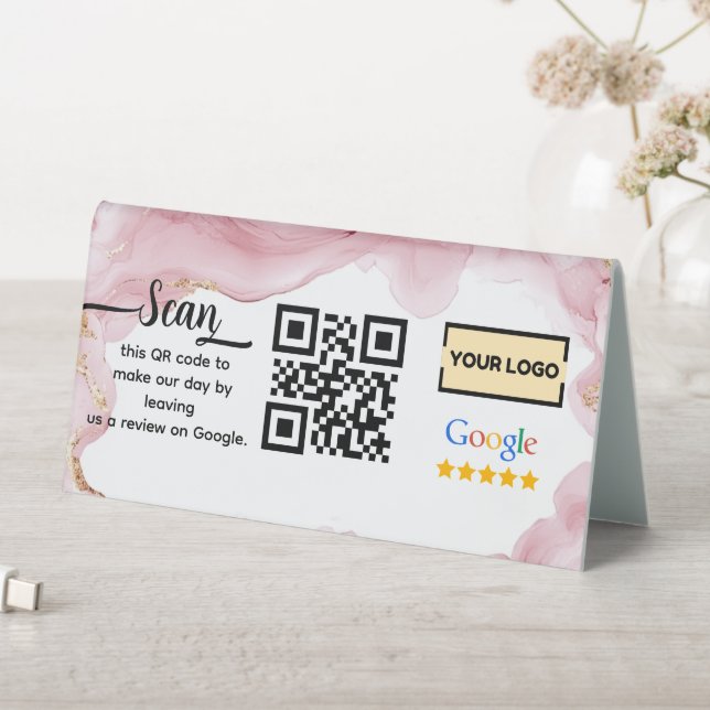 Google-Bewertungen | Business Review Link QR Code  Tischaufsteller (In Situ (Tisch))