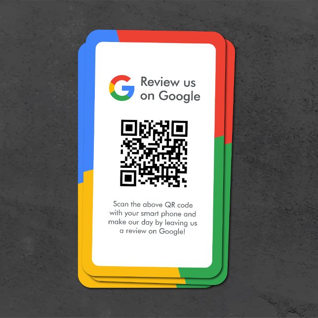 Google-Bewertungen | Business Review Link QR Code Visitenkarte (Gain Google reviews & grow your business with these editable rating request enclosure cards.)