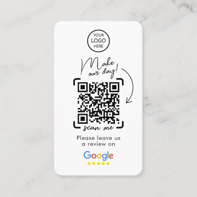 Google-Bewertungen | Business Review | QR Code Bus Visitenkarte (Vorderseite)