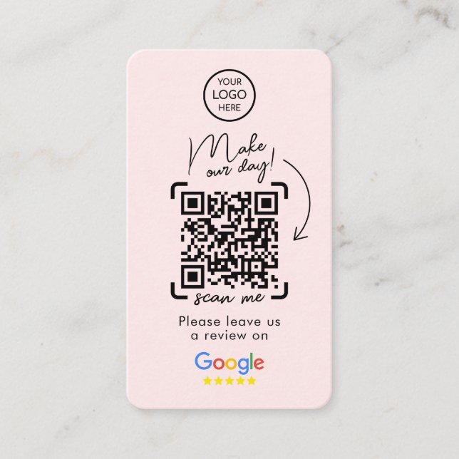 Google-Bewertungen | Business Review | QR-Code Visitenkarte (Vorderseite)