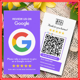 Google-Bewertungen | Business Review US Lila QR Co Visitenkarte