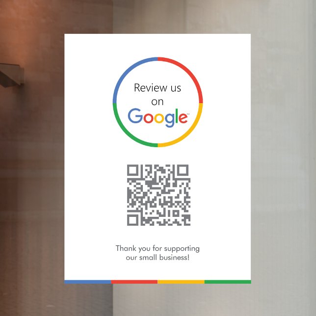 Google Bewertungen Fensteraufkleber | QR-Code Viny (Gain Google reviews & grow your business with this editable rating request window cling decal sign.)