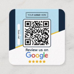 Google Bewertungen   Geschäftsbewertungslink QR-Co Quadratische Visitenkarte