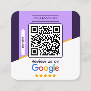 Google Bewertungen Geschäftsbewertungslink QR-Co Quadratische Visitenkarte