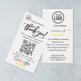 Google-Bewertungen mit Dankeschön und QR-Code Visitenkarte