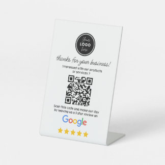 Google-Bewertungen mit Link QR-Code Sockelschild