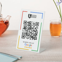 Google Bewertungen mit QR-Code Sockelschild