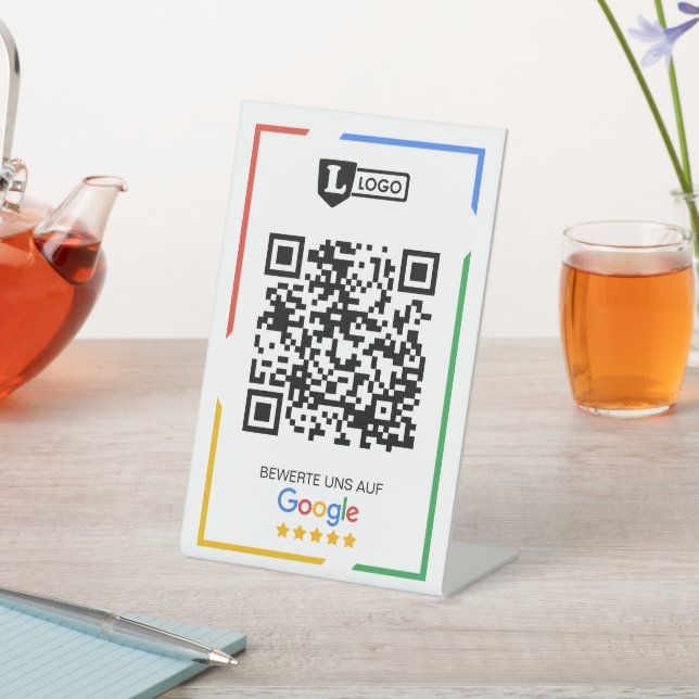 Google Bewertungen mit QR-Code Sockelschild (In SItu)