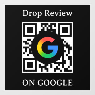 Google Bewertungen QR-Code-Fensterfolie Vinyl-Aufk Fensteraufkleber
