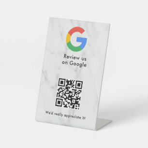 Google Bewertungen QR-Code-Tischschild Sockelschild