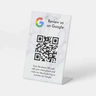 Google Bewertungen QR-Code Tischschild Sockelschild