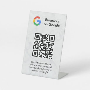 Google Bewertungen QR-Code-Tischschild Sockelschild