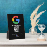Google Bewertungen Staffelei Schild | QR-Code Disp
