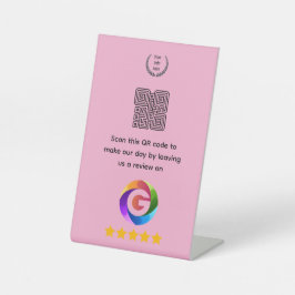 Google Bewertungen Tischschild | QR-Code Sockel Sockelschild