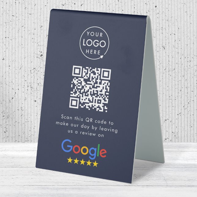 Google Bewertungen Tischschild | QR-Code Tischstän Tischaufsteller (Google review QR code branded table tent signs for your business)
