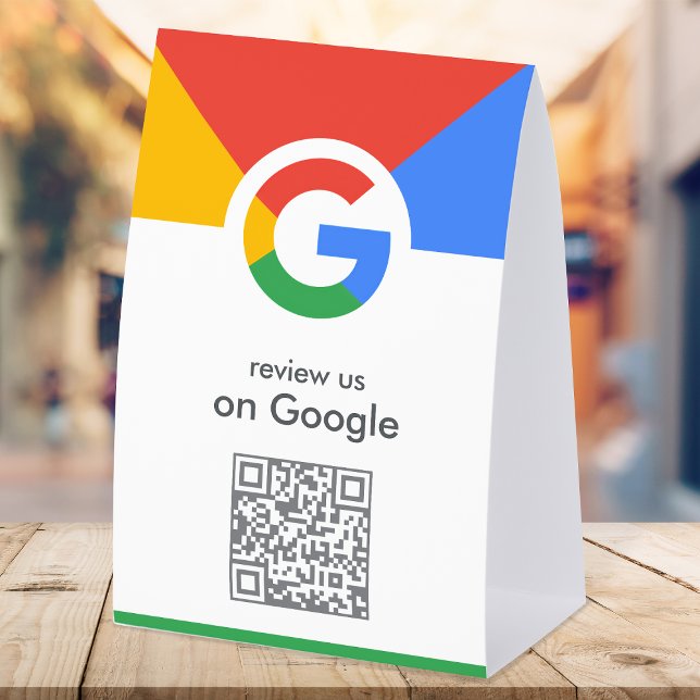 Google Bewertungen Tischschild | QR-Code-Tischstän Tischaufsteller (Gain Google reviews & grow your business with this editable rating request paper table tent sign.)