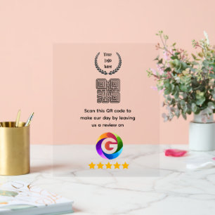 Google Bewertungen Tischschild   QR-Code Türschild Acrylschild
