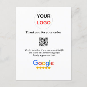 Google Bewertungs-Logo für Unternehmen Scan QR Bew Postkarte