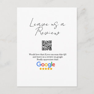 Google Bewertungs-Logo für Unternehmen Scan QR Bew Postkarte