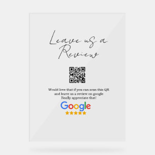 Google Bewertungs-Logo Geschäft Scan QR Bewertung Acrylschild